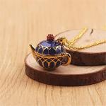 U-M Creative Retro Openable Blue Teapot Pendant Necklace Women's Long Sweater Chain Accessories Professional