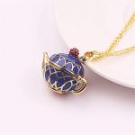 U-M Creative Retro Openable Blue Teapot Pendant Necklace Women's Long Sweater Chain Accessories Professional