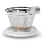 Tea Forte Chakra Double-Walled Ceramic Kati Cup with Removable Stainless Steel Infuser Basket and Lid, Steeps 12 oz Loose Leaf Tea, Lid and Cup Dishwasher & Microwave Safe