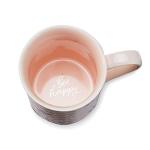 Pinky Up Annette Ceramic Tea Cup with Infuser and Lid, Travel Mug for Loose Leaf Teas, Home Office, Camping, Picnic Party, 12 oz, Set of 1, Honeycomb