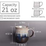 Bosmarlin Large Ceramic Coffee Mug, Big Tea Cup for Office and Home, 21 Oz, Dishwasher and Microwave Safe, 1 PCS
