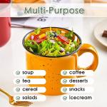 bestone Set of 4 Large Ceramic Mugs with Handles, 16 oz, Vibrant Colors, Microwave & Dishwasher Safe, Perfect for Coffee, Cereal, Latte, Salad, Noodles