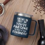NOWWISH Birthday Gifts for Men - Awesome Coffee Mug, Inspirational & Holiday Presents for Men Him Boyfriend Husband, 14oz Navy Blue