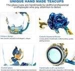 DasyFly Birthday Gifts For Women,Butterfly Flower Glass Tea Cup Sky Blue Rose Coffee Mug For Women Mom Wife Sister Coworker Female Friend on Anniversary Christmas Mothers day Presents