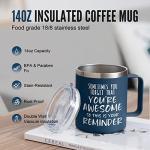 NOWWISH Birthday Gifts for Men - Awesome Coffee Mug, Inspirational & Holiday Presents for Men Him Boyfriend Husband, 14oz Navy Blue