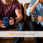 Christian Art Gifts Black Stoneware Coffee Mug with Gold Rim for Women and Men – 12 oz. Lead and Cadmium-free Coffee and Tea Mug with Inspirational Bible Verse: The Lord Is With Me - Jeremiah 20:11