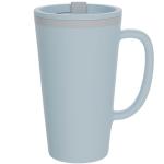 Copco Cone 16oz Insulated Travel Mug with Handle, Double Wall, Slide-Closure Lid, BPA-Free, Microwave & Dishwasher Safe, Reusable Plastic Travel Coffee Tumbler - Portable Coffee Cup (Light Blue)