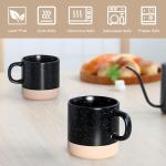 12 OZ Ceramic Coffee Mug – Speckled White Gloss, Modern Porcelain Tea Cup with Square Handle, Cute Cups for Latte, Cappuccino, Mocha, Cocoa, Gift for Men Women Mug Lovers, Microwave Safe, Black