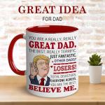 BECHUSKY Dad Gifts - Happy Birthday Dads - Best Dad Ever Cup - Dads Coffee Mug from Daughter, Son, Child - Fathers Day, Christmas, Birthday Gifts for Fathers, Papa, Daddy - Father Present Ideas