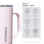 Corkcicle Classic Coffee Mug - Triple Insulated Stainless Steel Travel Mug - Shatter-Proof Lid - Keeps Drink Hot Over 3 Hours - Holiday Mug Gift - Great for Gifting Warmth - 16 oz - Powder Puff