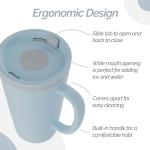 Copco Cone 16oz Insulated Travel Mug with Handle, Double Wall, Slide-Closure Lid, BPA-Free, Microwave & Dishwasher Safe, Reusable Plastic Travel Coffee Tumbler - Portable Coffee Cup (Light Blue)