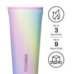 Corkcicle Classic Triple Insulated Coffee Mug with Lid, Rainbow Unicorn, 16 oz – Stainless Steel Travel Tumbler Keeps Beverages Cold 9+hrs, Hot 3hrs – Cupholder Friendly Travel Coffee Tumbler