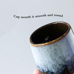 Lxuwbd Ceramic Tea Cup, 4 Count (Pack of 1), 7.43 oz Capacity, Modern Design, Blue, Black, Grey, Christmas, Birthday, Thanksgiving, Reusable, Heavy Duty, Glazed, Teacups, Teacup