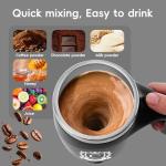 Initial Magnetic Stirring Coffee Mug Stainless Insulated Cup Men Him Boyfriend Bf Fiance Mr 1 Year First Anniversary Meaningful Unique Romantic Xmas Valentines Custom Day Personalized Initial Gift,C