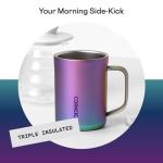 Corkcicle Triple Insulated Coffee Mug with Lid and Handle, Dragonfly, 16 oz – Stainless Steel Travel Mug Keeps Beverages Hot for 3+ Hours – Non-Slip, Easy-Grip, Spill-Resistant Tumbler