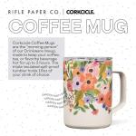 Corkcicle x Rifle Paper Co. Triple Insulated Coffee Mug with Lid and Handle, Garden Party, 16 oz – Stainless Steel Travel Mug Keeps Beverages Hot for 3+ Hours – Non-Slip, Easy-Grip, Spill-Resistant