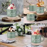 Funnymoom 8 Pcs Bridesmaid Proposal Gift Coffee Mug Maid of Honor Gift 13 oz Aesthetic Ceramics Cup Engagement Wedding Bridal Shower Bachelor Party for Wedding Day Keepsake(Green)