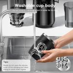 Initial Magnetic Stirring Coffee Mug Stainless Insulated Cup Men Him Boyfriend Bf Fiance Mr 1 Year First Anniversary Meaningful Unique Romantic Xmas Valentines Custom Day Personalized Initial Gift,C