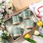 Funnymoom 8 Pcs Bridesmaid Proposal Gift Coffee Mug Maid of Honor Gift 13 oz Aesthetic Ceramics Cup Engagement Wedding Bridal Shower Bachelor Party for Wedding Day Keepsake(Green)