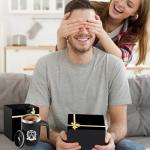 Initial Magnetic Stirring Coffee Mug Stainless Insulated Cup Men Him Boyfriend Bf Fiance Mr 1 Year First Anniversary Meaningful Unique Romantic Xmas Valentines Custom Day Personalized Initial Gift,C