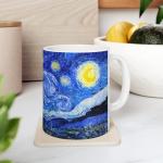Mazevoo Vincent Van Gogh Coffee Mug | Starry Night Mug Famous Painting Mugs | 11 Ounce Ceramic Cup Drinkware