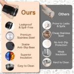 Baodaadan 12OZ Travel Coffee Mug Insulated Coffee Cup with Spill Leak Proof Lid, Portable Stainless Steel Tumbler Reusable Hot and Cold Water Mug for Car, Daily, Camping-Black