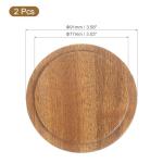 UXcell 2 Pc Bamboo Tea Cup Lids - 3.58 Inch with Sealed Lid for Coffee and Tea
