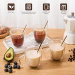 VENVENWEAVS Glass Coffee Mugs Set Of 6, 13.5 OZ Insulated Double Wall Coffee Cups, Perfect for Cappuccino, Latte, Americano, Tea Bag, Beverage,Glass Coffee Cups With Handles