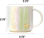 COLLECTIVE HOME - Ceramic Coffee Mug, Iridescent Finish Cups, Personalized Lowercase Embossed Lettering, Lustrous Multicolored Finish, Ideal for Unique Gifts (m)