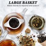 Extra Fine 18/8 Stainless Steel Tea Infuser Mesh Strainer with Large Capacity & Perfect Size Double Handles for Hanging on Teapots, Mugs, Cups to Steep Loose Leaf Tea and Coffee