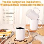 RAINBOWTIE Sublimation Mugs 15 oz with Bamboo Lid Ceramic Coffee Cup Sublimation Coffee Mugs Tazas Para Sublimar Set of 12