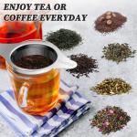 Extra Fine 18/8 Stainless Steel Tea Infuser Mesh Strainer with Large Capacity & Perfect Size Double Handles for Hanging on Teapots, Mugs, Cups to Steep Loose Leaf Tea and Coffee