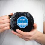 Gift Republic Vinyl Record Novelty Mug Retro Coffee Cup Music Lovers Gift Cool Retro Packaging Large Black Mug Birthday Christmas Gift For Music Fans