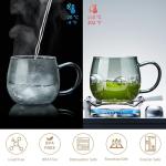 Glass Tea Cup with Infuser and Lid, 32oz/950ml Large Borosilicate Teacup, Clear Mug for Loose Leaf, Blooming Tea, Dishwasher Safe - Tea Maker Gift for Birthday