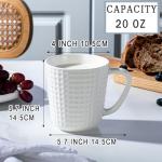 Seworlan Large Coffee Mug, 20 oz Ceramc Coffee Cup with Handle, Porcelain Big Tea Cup for Office and Home, for Latte Cocoa Dishwasher and Microwave Safe, 1PC, White