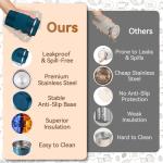 Baodaadan 12OZ Travel Coffee Mug Insulated Coffee Cup with Spill Leak Proof Lid, Portable Stainless Steel Tumbler Reusable Hot and Cold Water Mug for Car, Daily, Camping- Blue