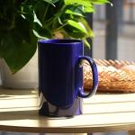 Smilatte 28 OZ Extra Large Ceramic Coffee Mug, M018 Classic Porcelain Boss Super Big Tea Cup with Handle for Office and Home, Blue