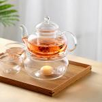 CNGLASS Double Wall Glass Tea Cup Set of 4,100ml Asian Insulated Clear Teacups,Small Espresso Cup for Coffee