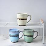 Bosmarlin Ceramic Tea Cup with Infuser and Lid, 16 Oz, 3 Colors to Choose, Microwave and Dishwasher Safe, Steeping Tea Mug with Strainer, Reactive Glaze (16 Oz, Turquoise Green Light)