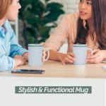 Copco Desk Mug 16 oz - Durable BPA-Free, Double-Wall Insulation for Hot & Cold Drinks, Microwave & Dishwasher Safe, Ideal for Office, Home, Travel - Spill-Resistant Reusable Mug (Grey)