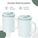 Copco Desk Mug 16 oz - Durable BPA-Free, Double-Wall Insulation for Hot & Cold Drinks, Microwave & Dishwasher Safe, Ideal for Office, Home, Travel - Spill-Resistant Reusable Mug (Grey)