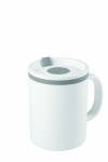 Copco Desk Mug 16 oz - Durable BPA-Free, Double-Wall Insulation for Hot & Cold Drinks, Microwave & Dishwasher Safe, Ideal for Office, Home, Travel - Spill-Resistant Reusable Mug (Grey)