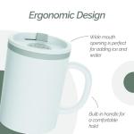 Copco Desk Mug 16 oz - Durable BPA-Free, Double-Wall Insulation for Hot & Cold Drinks, Microwave & Dishwasher Safe, Ideal for Office, Home, Travel - Spill-Resistant Reusable Mug (Grey)