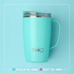 Swig Life 18oz Travel Mug, Insulated Tumbler with Handle and Lid, Cup Holder Friendly, Dishwasher Safe, Stainless Steel, Travel Coffee Cup (Busy Bee)