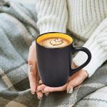 Lifecapido Set of 6 Modern Black Ceramic Coffee Mugs, 16 Ounce Capacity, Perfect for Home Use