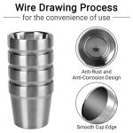 Beasea Mini Stainless Steel Cups, 6 oz Set of 4 Metal Drinking Cups, Stackable 304 Stainless Steel Cups Double Wall Small Metal Insulated Drinking Cups Glasses for Home Restaurant Party Camping