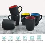 Lifecapido Set of 6 Modern Black Ceramic Coffee Mugs, 16 Ounce Capacity, Perfect for Home Use