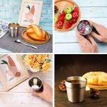 Beasea Mini Stainless Steel Cups, 6 oz Set of 4 Metal Drinking Cups, Stackable 304 Stainless Steel Cups Double Wall Small Metal Insulated Drinking Cups Glasses for Home Restaurant Party Camping