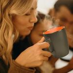 Lifecapido Set of 6 Modern Black Ceramic Coffee Mugs, 16 Ounce Capacity, Perfect for Home Use