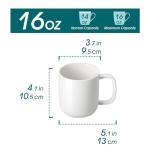 vancasso Porcelain Coffee Mugs Set, 16 oz Ceramic Coffee Cups for Americano Hot Tea Iced Coffee Cold Brew Cocoa Milk Mugs Set of 6, Dishwasher & Microwave Safe, White